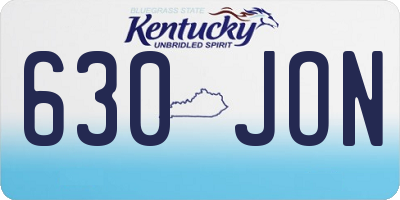 KY license plate 630JON