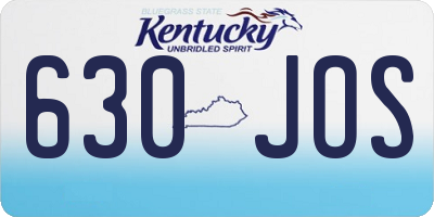 KY license plate 630JOS