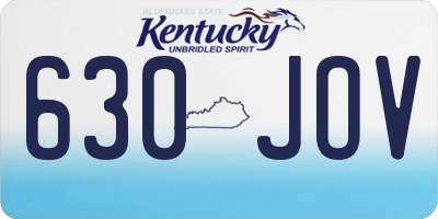 KY license plate 630JOV