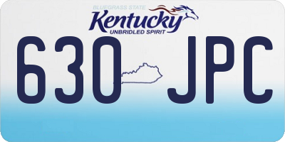 KY license plate 630JPC
