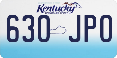 KY license plate 630JPO