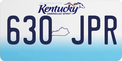 KY license plate 630JPR