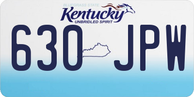 KY license plate 630JPW