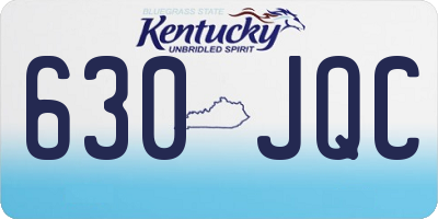 KY license plate 630JQC