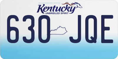 KY license plate 630JQE