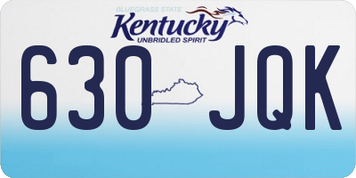 KY license plate 630JQK