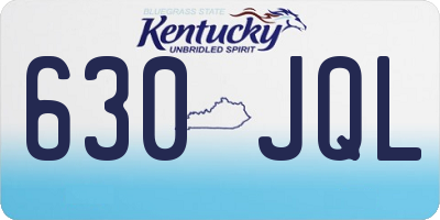 KY license plate 630JQL