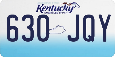 KY license plate 630JQY