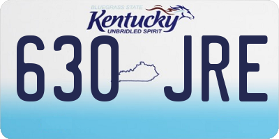 KY license plate 630JRE