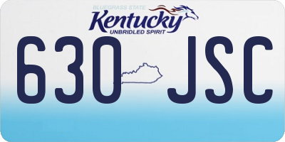 KY license plate 630JSC