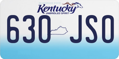 KY license plate 630JSO