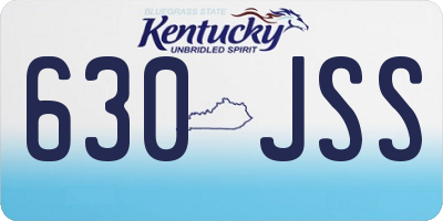 KY license plate 630JSS