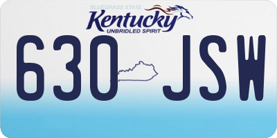 KY license plate 630JSW