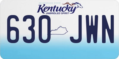 KY license plate 630JWN