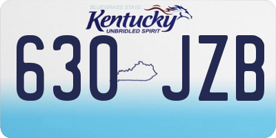 KY license plate 630JZB
