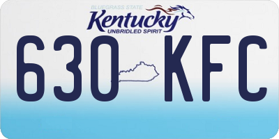 KY license plate 630KFC