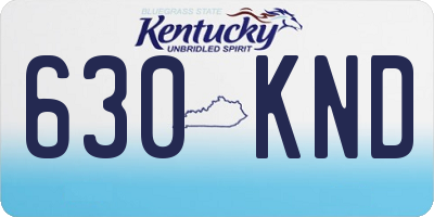KY license plate 630KND