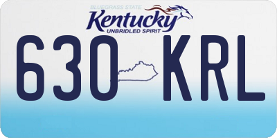 KY license plate 630KRL