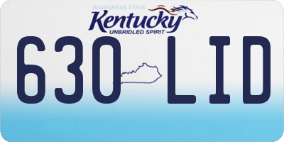 KY license plate 630LID