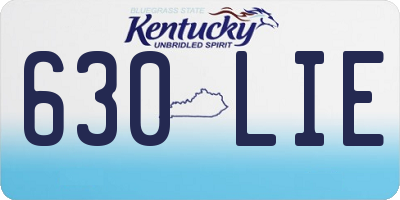 KY license plate 630LIE