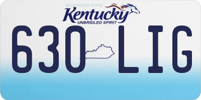 KY license plate 630LIG