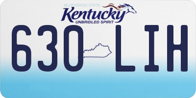 KY license plate 630LIH