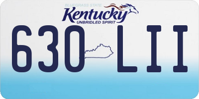 KY license plate 630LII