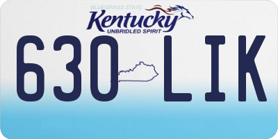 KY license plate 630LIK