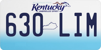 KY license plate 630LIM