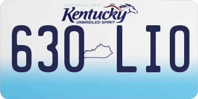KY license plate 630LIO