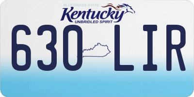 KY license plate 630LIR