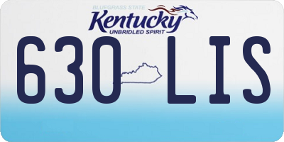 KY license plate 630LIS