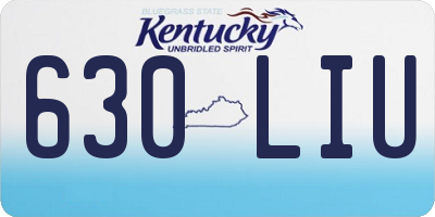 KY license plate 630LIU