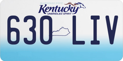 KY license plate 630LIV
