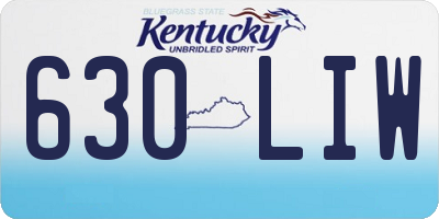 KY license plate 630LIW