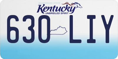 KY license plate 630LIY