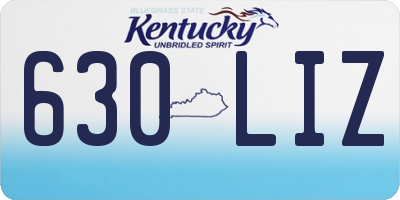 KY license plate 630LIZ