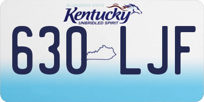 KY license plate 630LJF