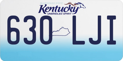 KY license plate 630LJI