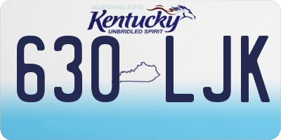 KY license plate 630LJK