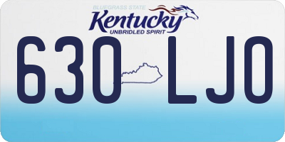 KY license plate 630LJO