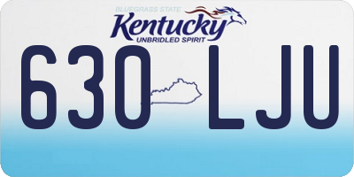 KY license plate 630LJU