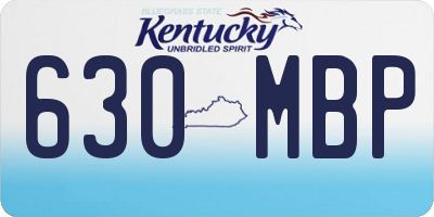 KY license plate 630MBP