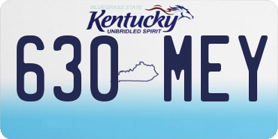 KY license plate 630MEY