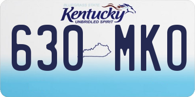 KY license plate 630MKO