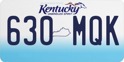 KY license plate 630MQK