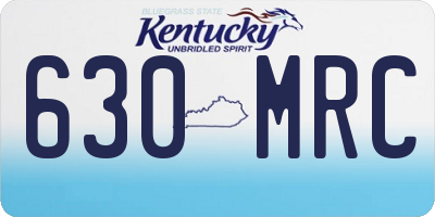 KY license plate 630MRC