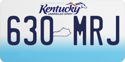 KY license plate 630MRJ