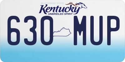 KY license plate 630MUP