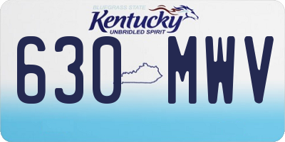 KY license plate 630MWV